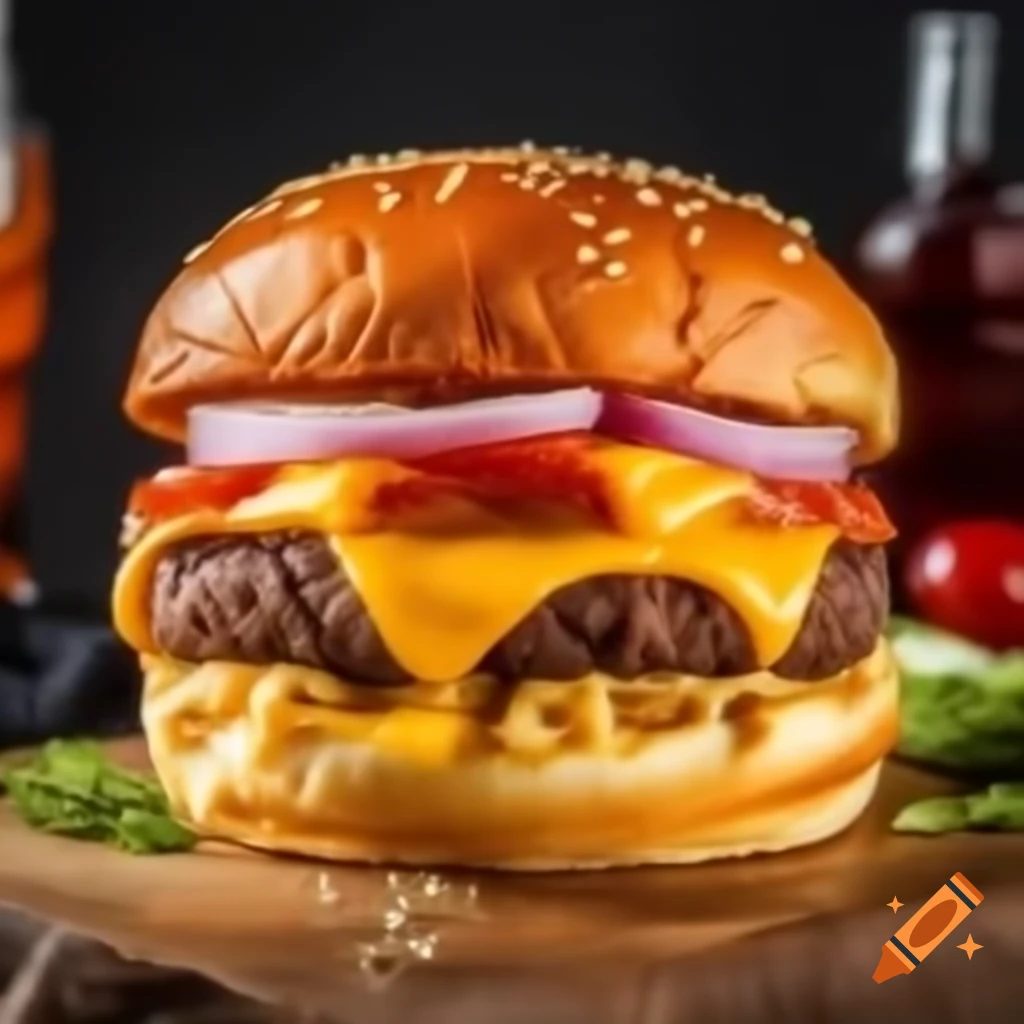 Cheeseburger with onions on Craiyon