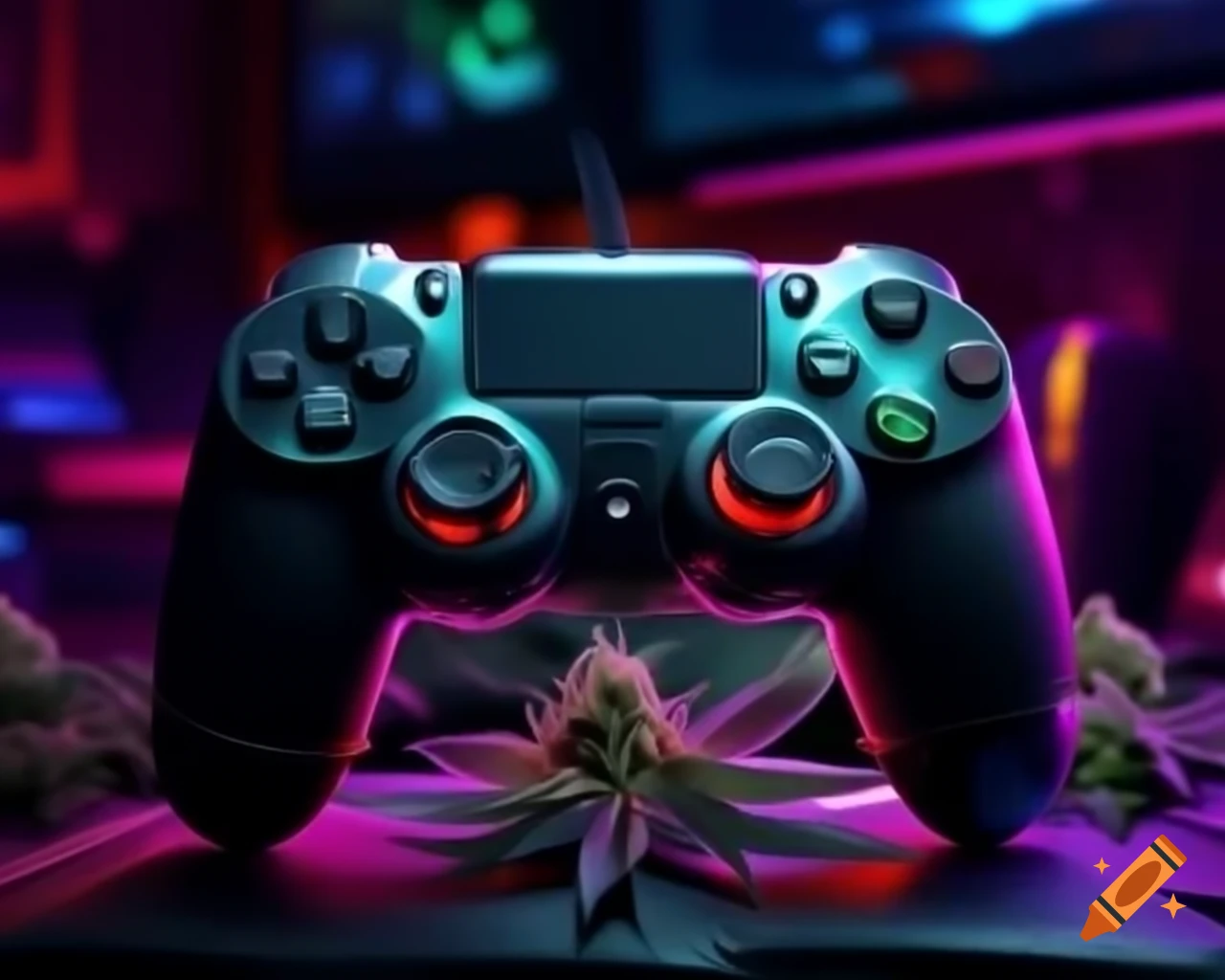 Gaming controller themed with cannabis in Canada