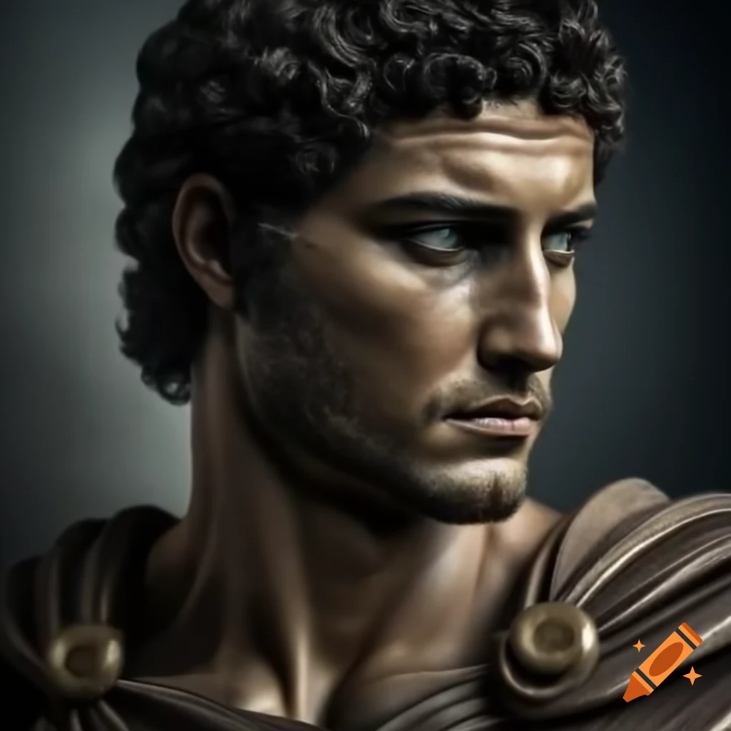 Realistic portrayal of Achilles, a character from Greek mythology