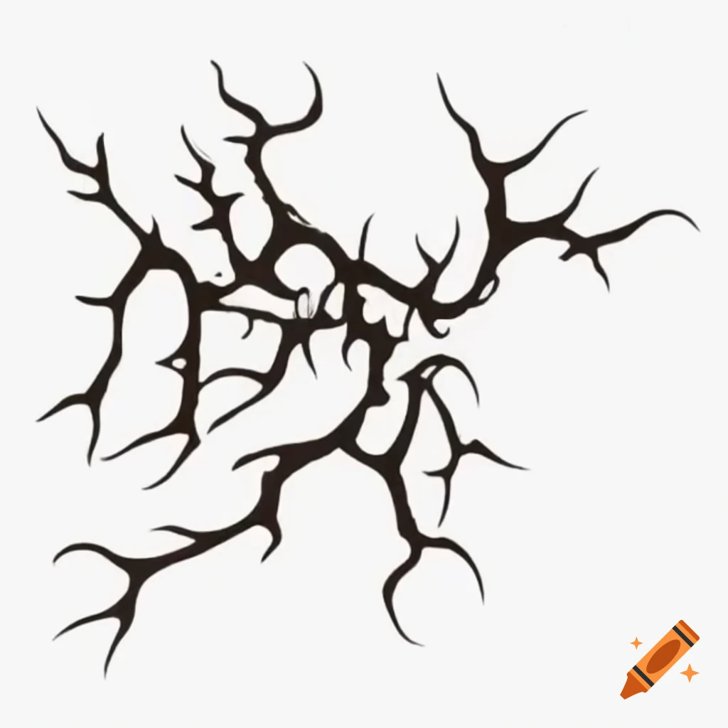 Sketch of burning thorned vines