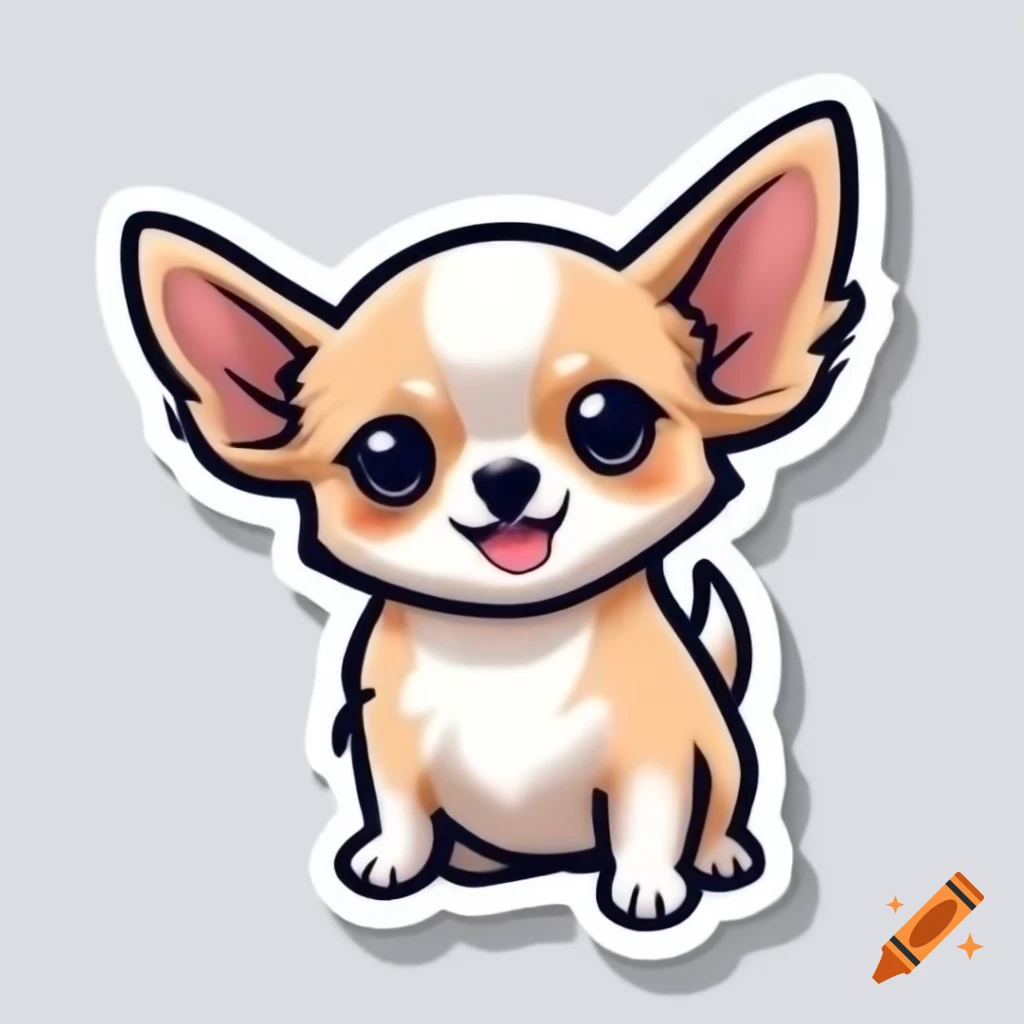 Cute chihuahua cartoon sticker