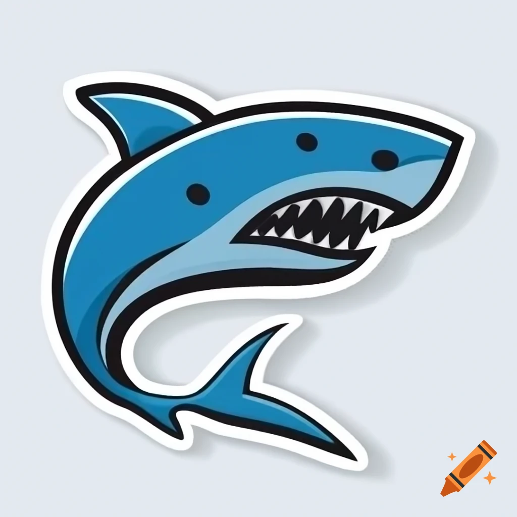 High detail shark hockey logo design