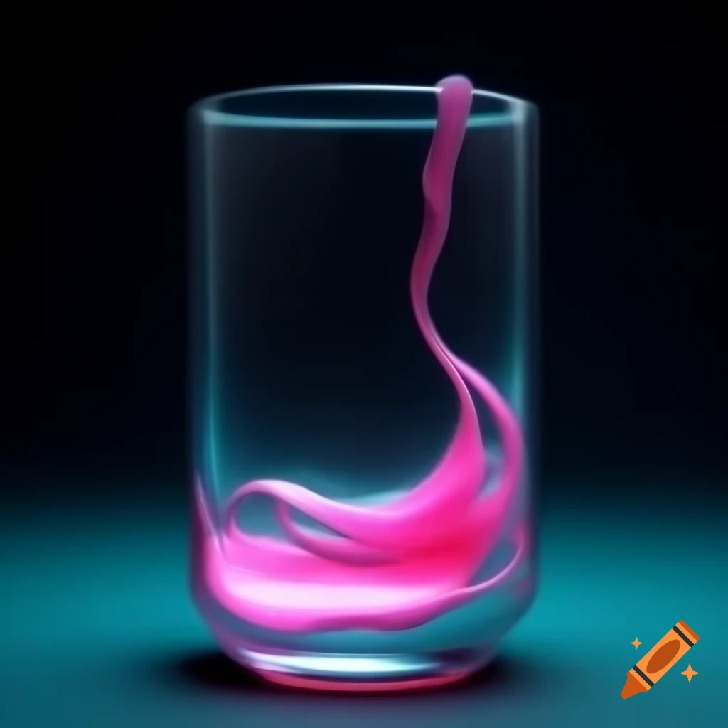 Glass partially filled with pink liquid