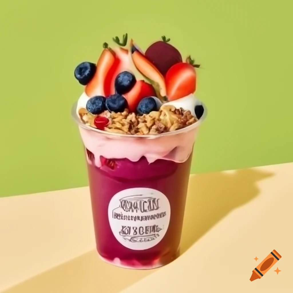 Heavenly oats cereal box logo with healthy granola and fruit elements