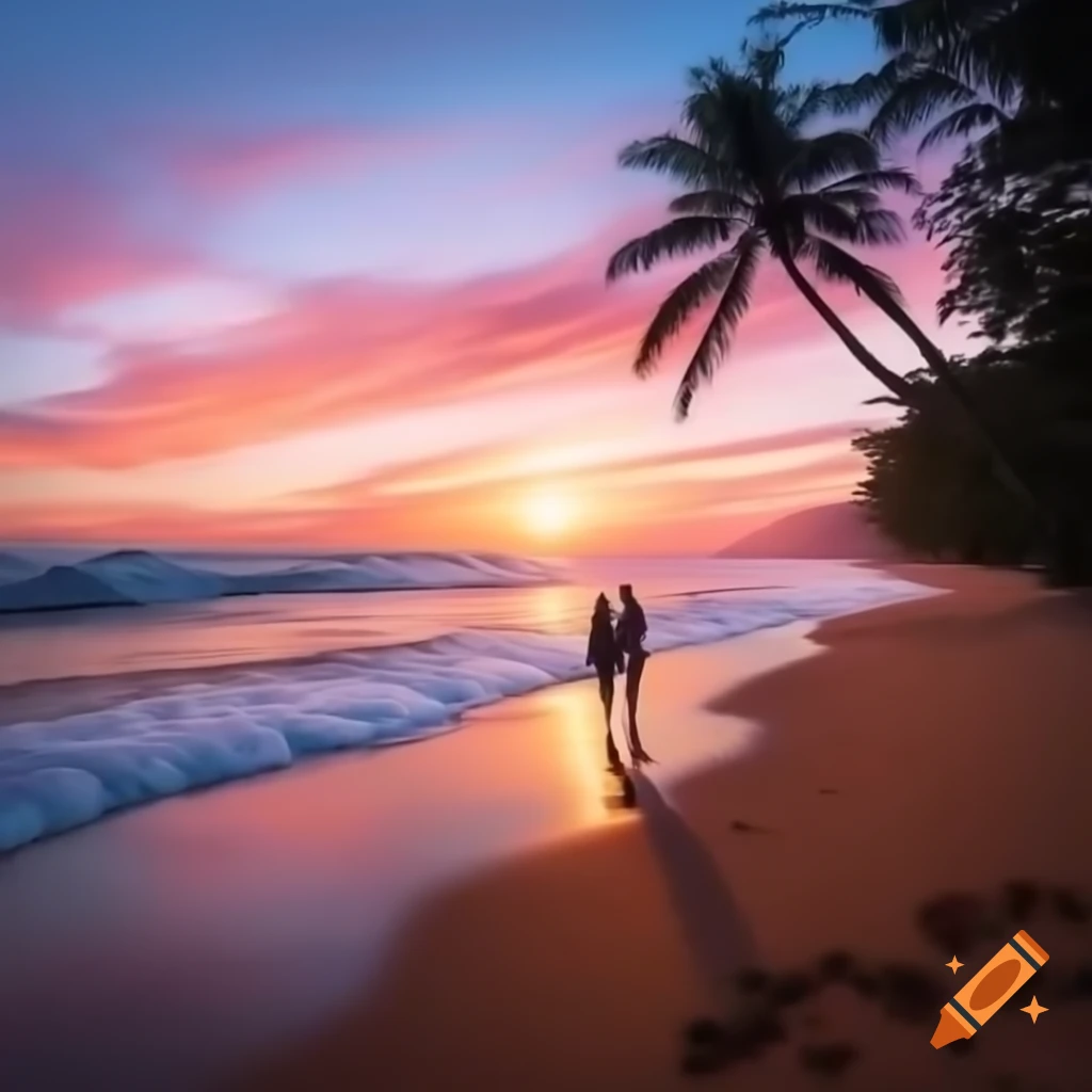 Serene beach at sunrise with soft hues reflecting on gentle waves