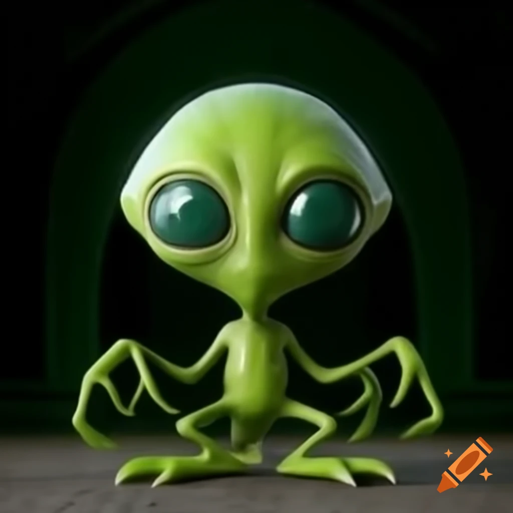 Green alien dancing