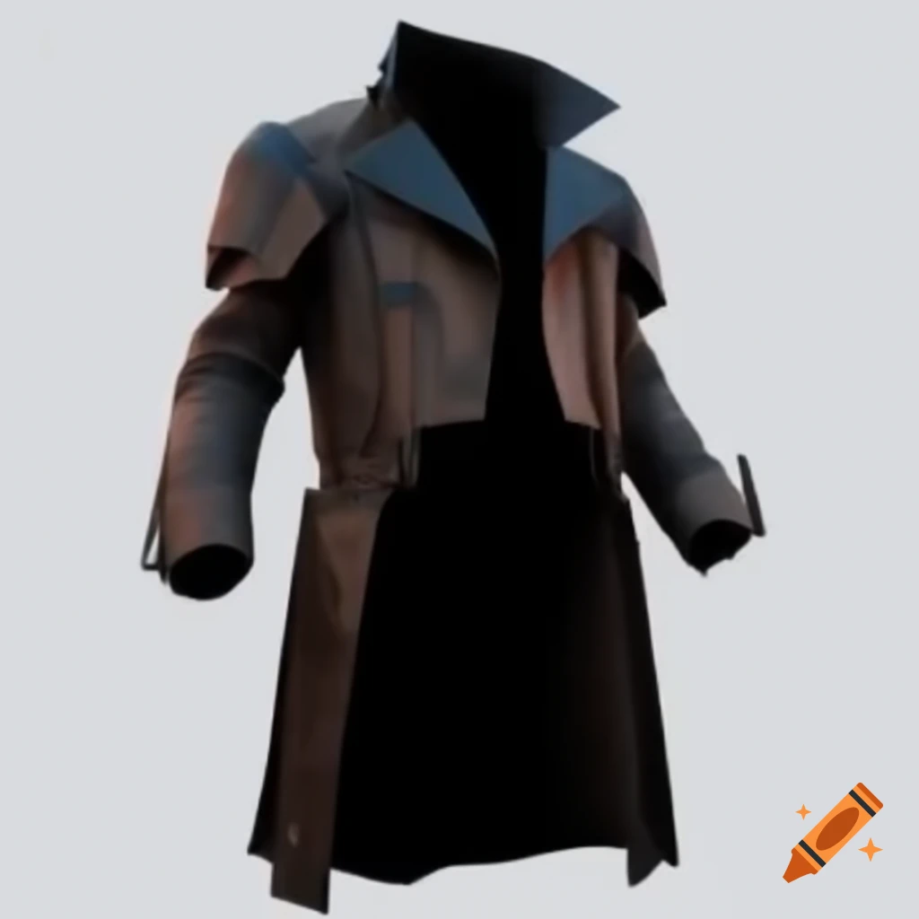 Ancient sci-fi vampire trench coat with padding details