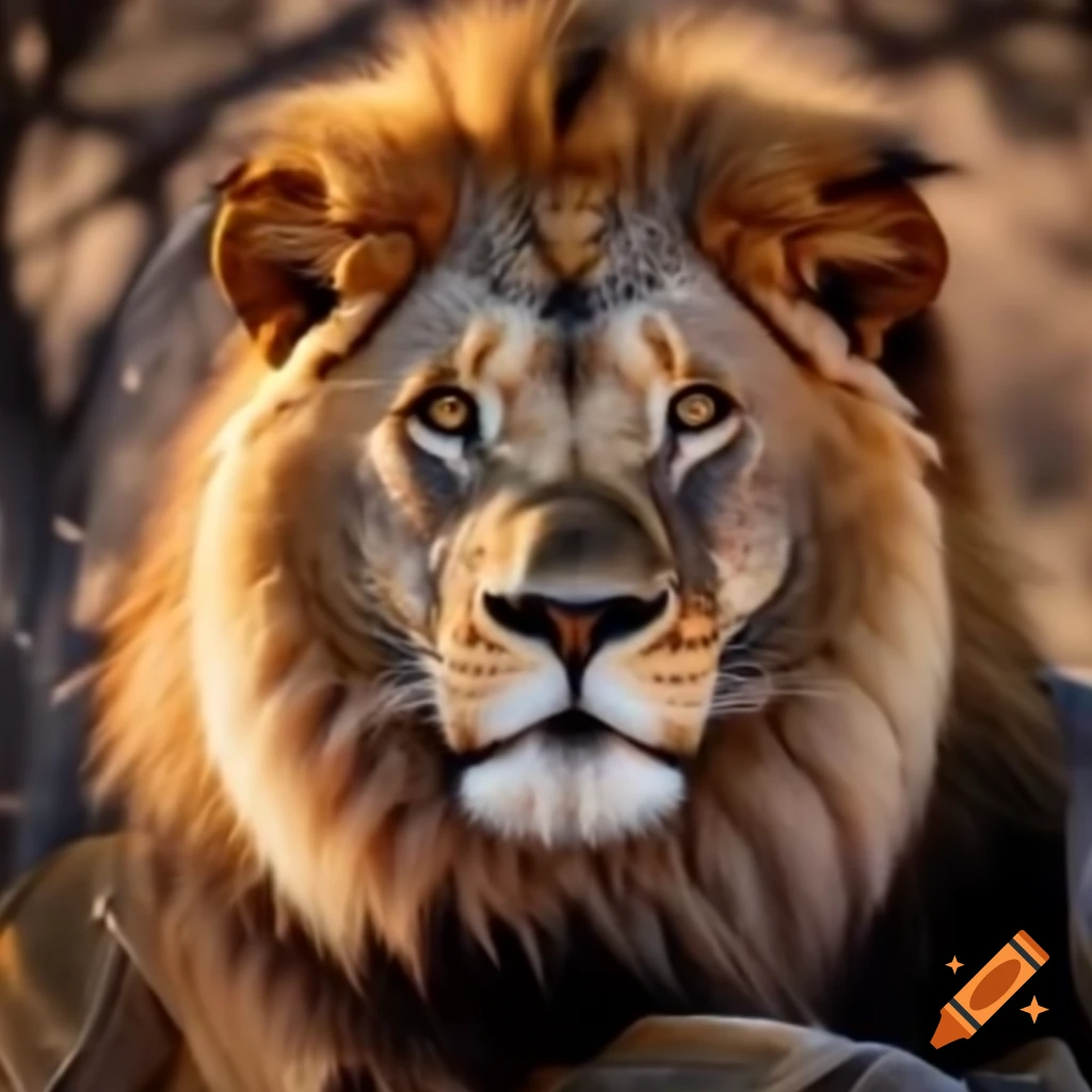 Majestic lion in a natural setting