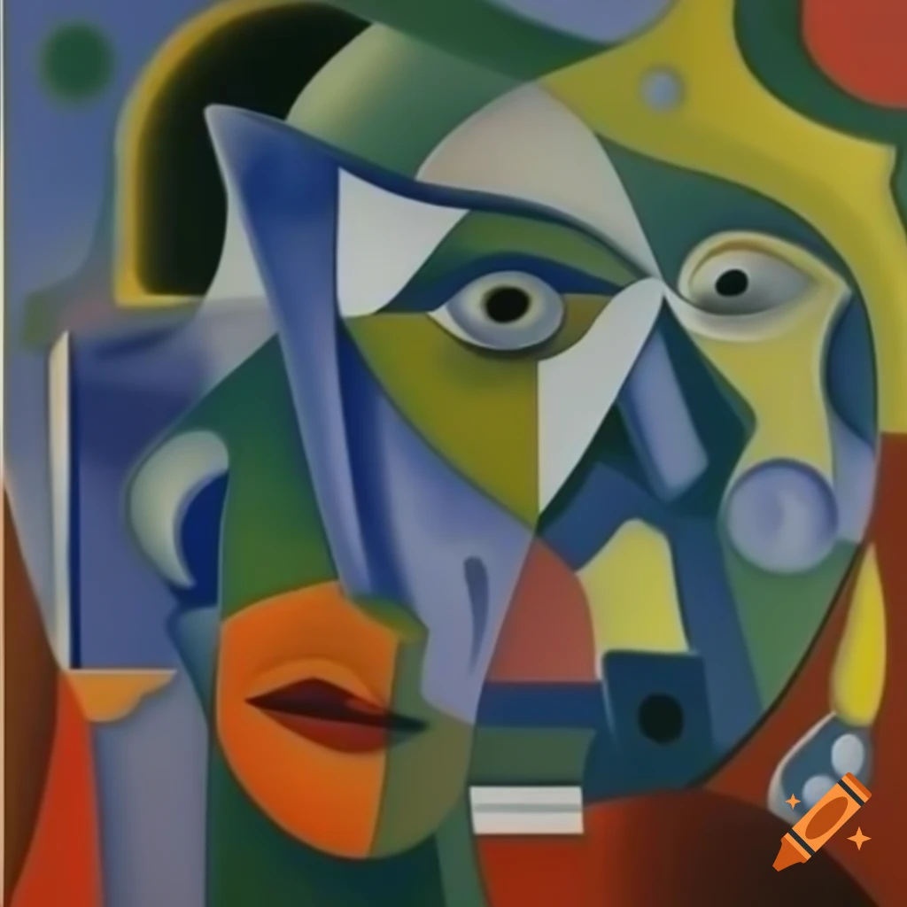 Unreal superorganism painting by David Hockney and Pablo Picasso