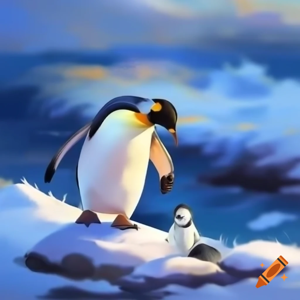 Penguin standing in its natural habitat