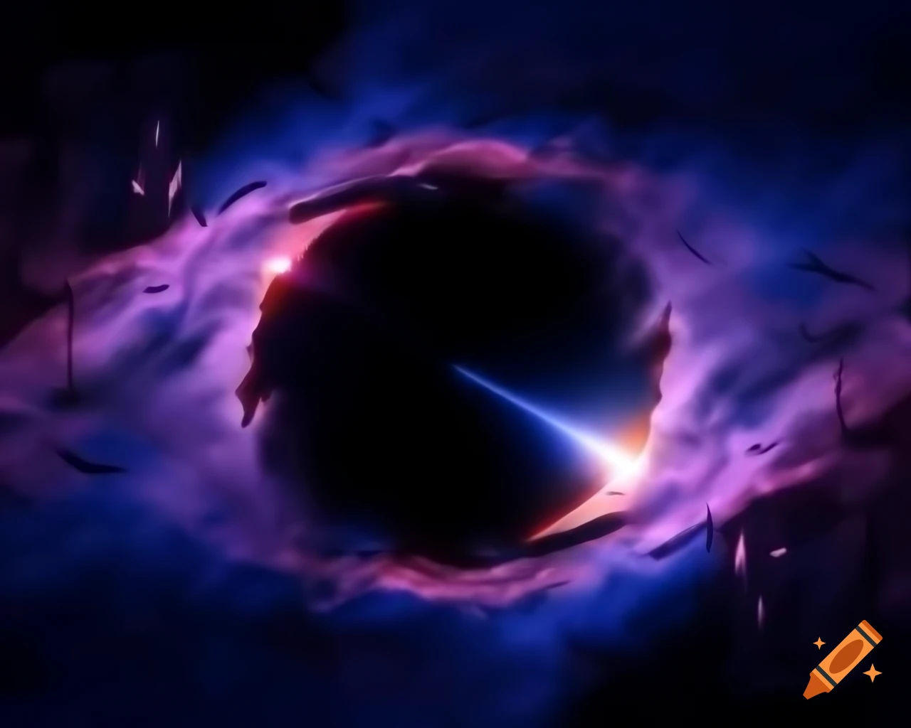 Realistic depiction of a black hole surrounded by stars in space art