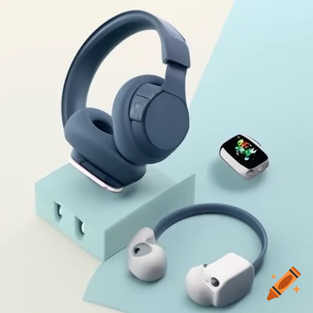 Headphones with attachments charging Apple Watch