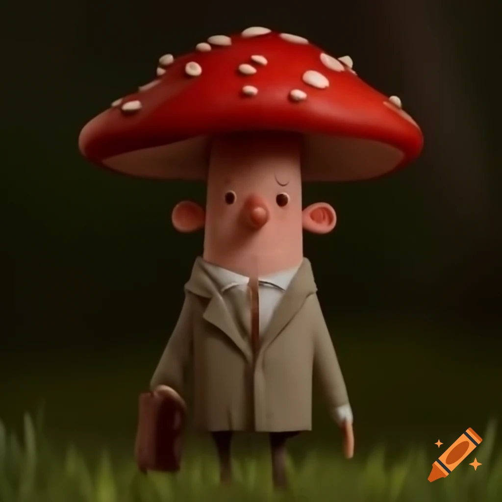 Man in costume resembling a red mushroom