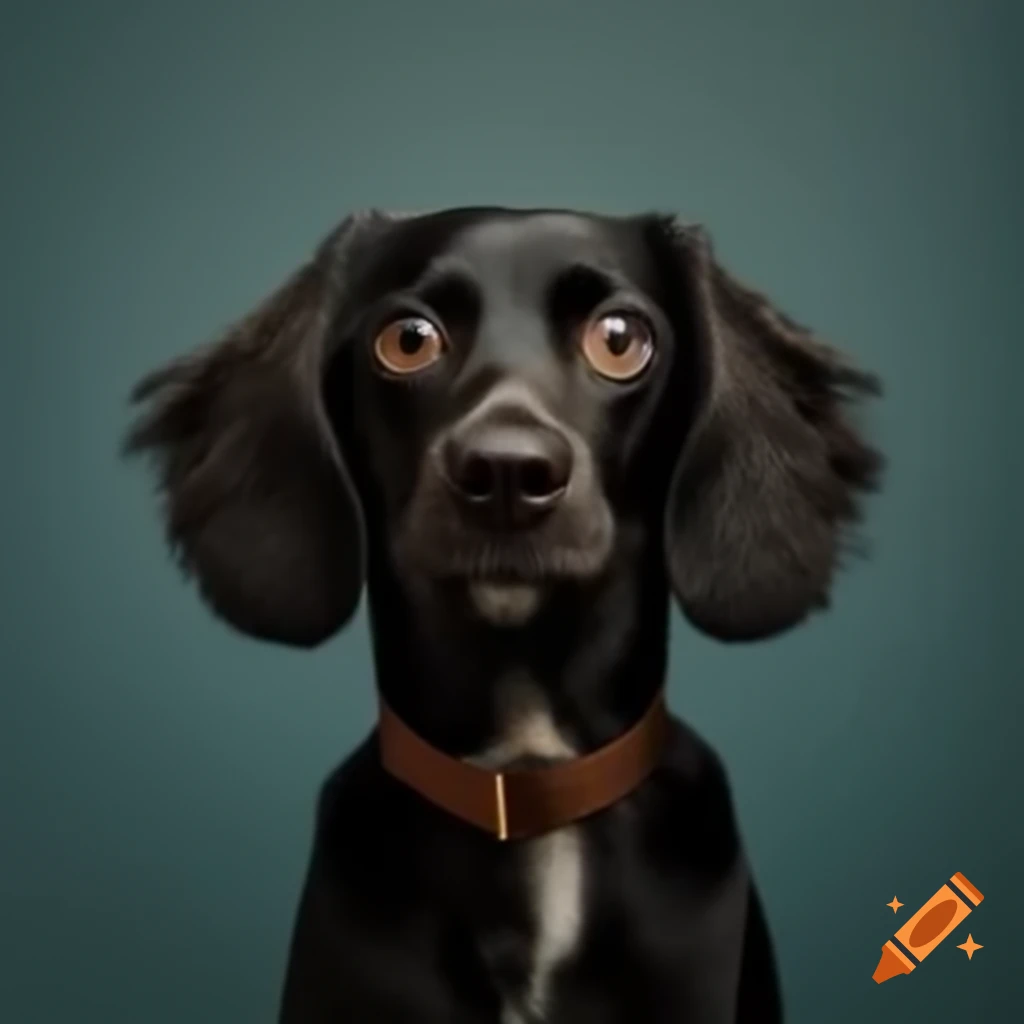 Cute black dog with brown markings named Moon