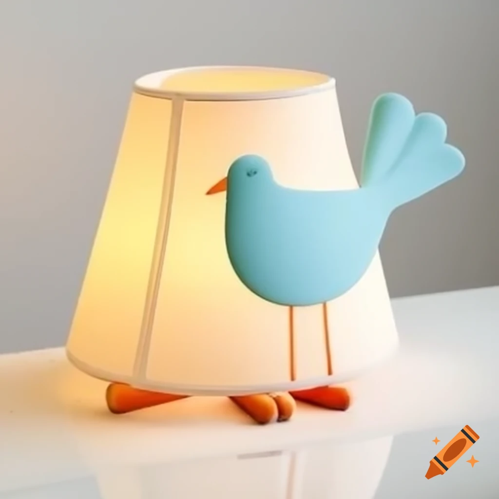 Pastel colored bird-shaped lampshade for children