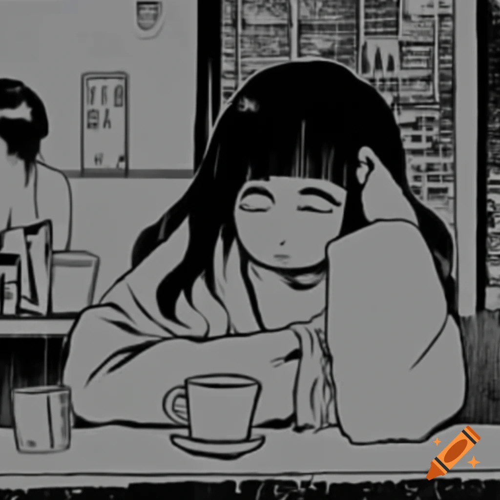 Emotional scene in cafe with person crying