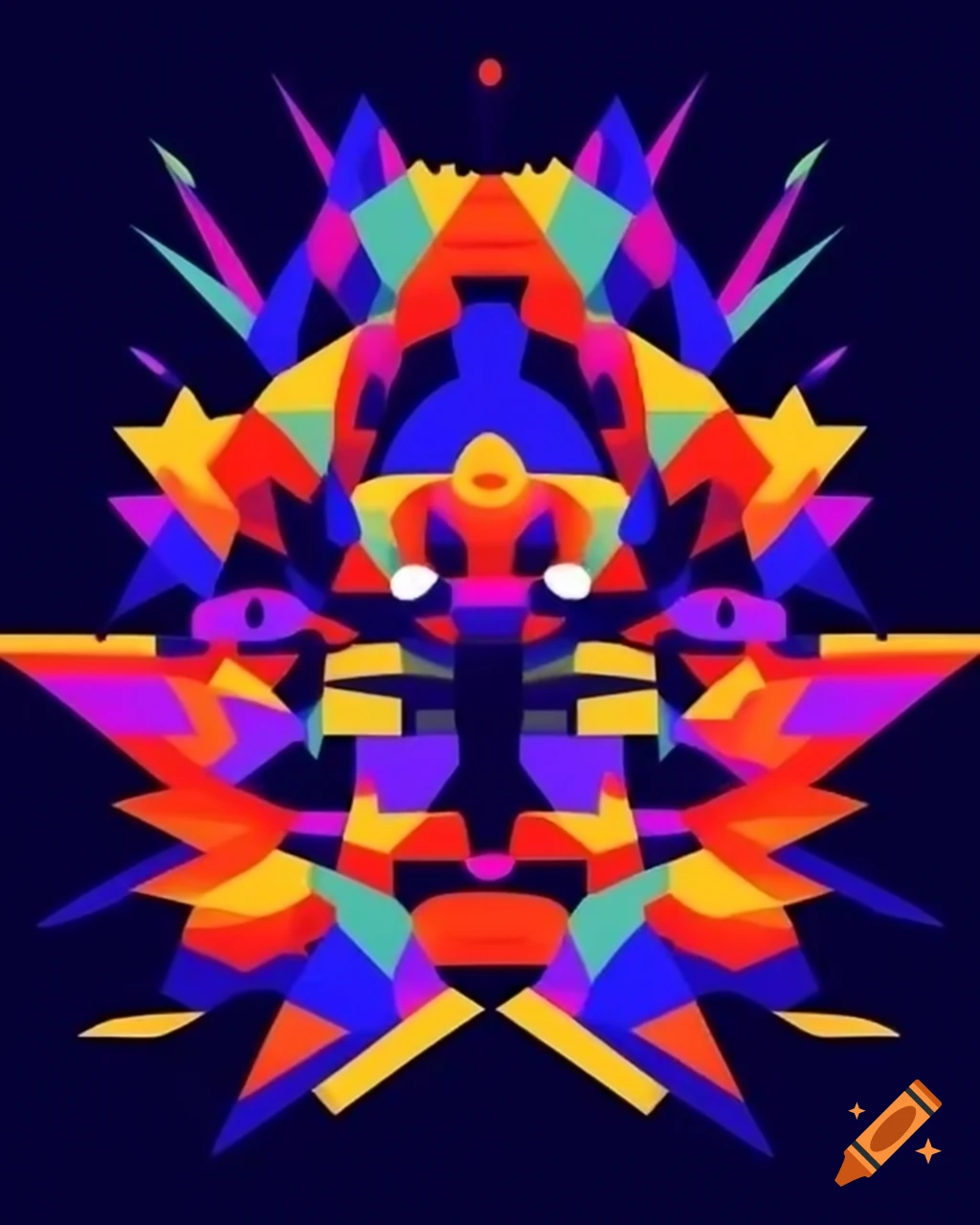 Geometric surreal illusions with sharp edges by Victor Vasarely