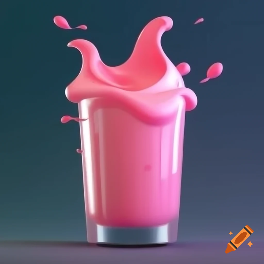 Glass filled with pink smoothie-like fluid