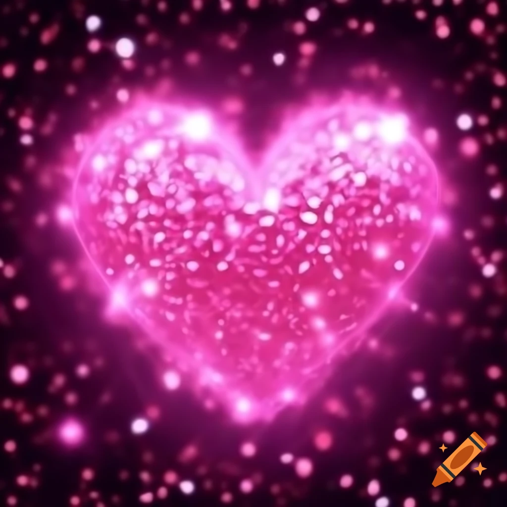 Pink sparkly heart design