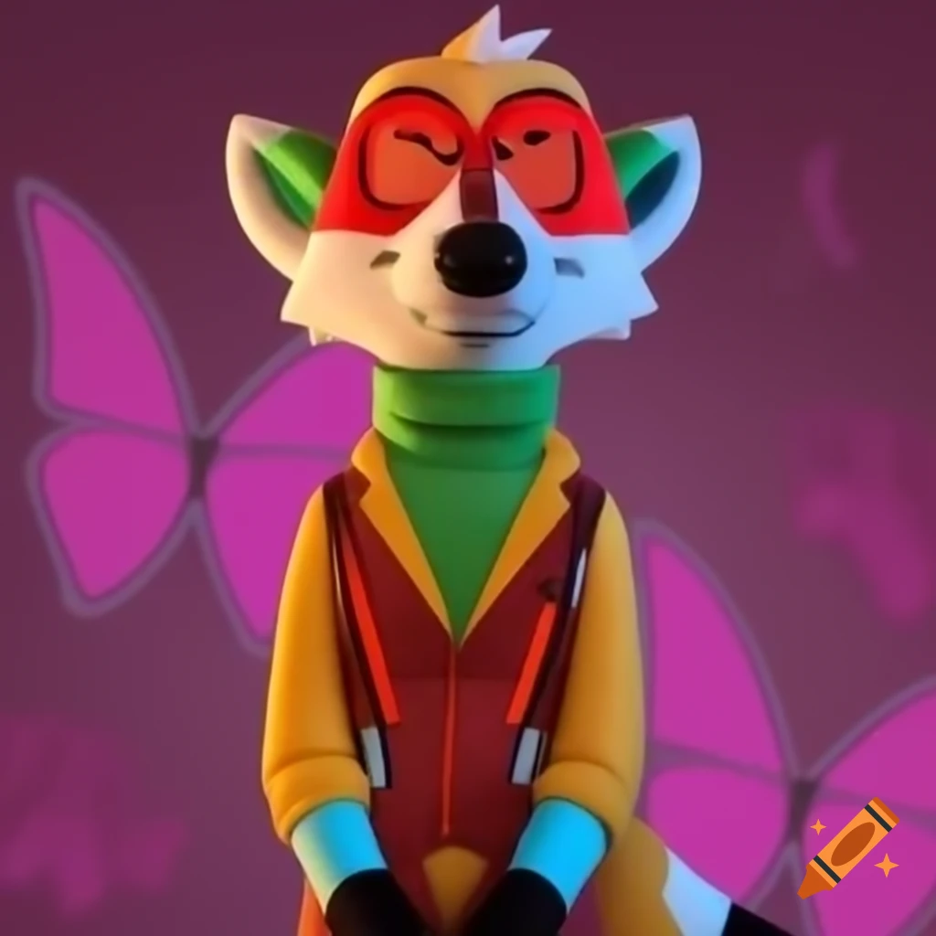 Fursuited fox and meerkat characters