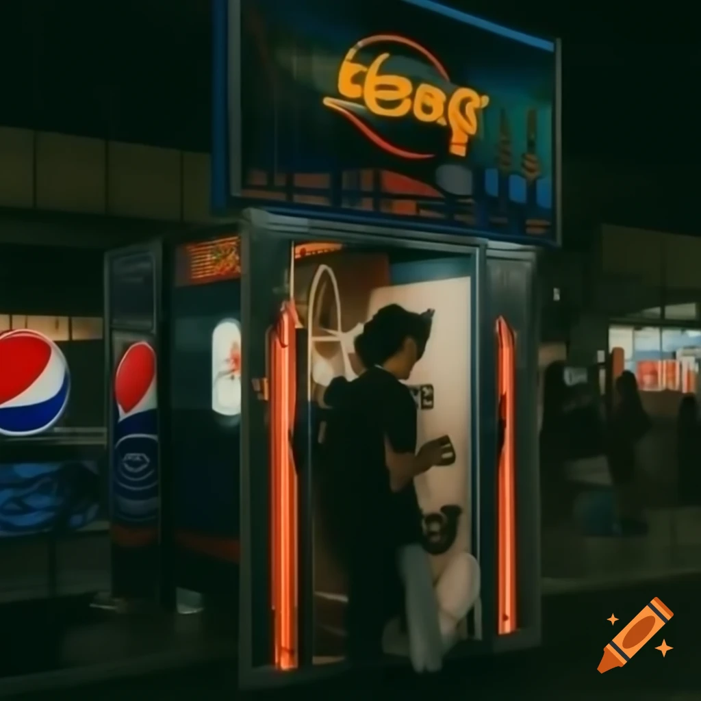 Pepsi-themed photo booth with colorful decorations