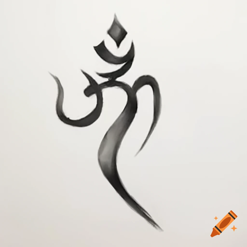 Pencil sketch of the third aett runic symbol in Sanskrit