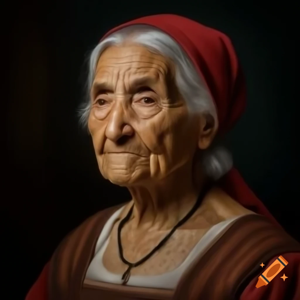 Renaissance portrait of elderly Latina woman
