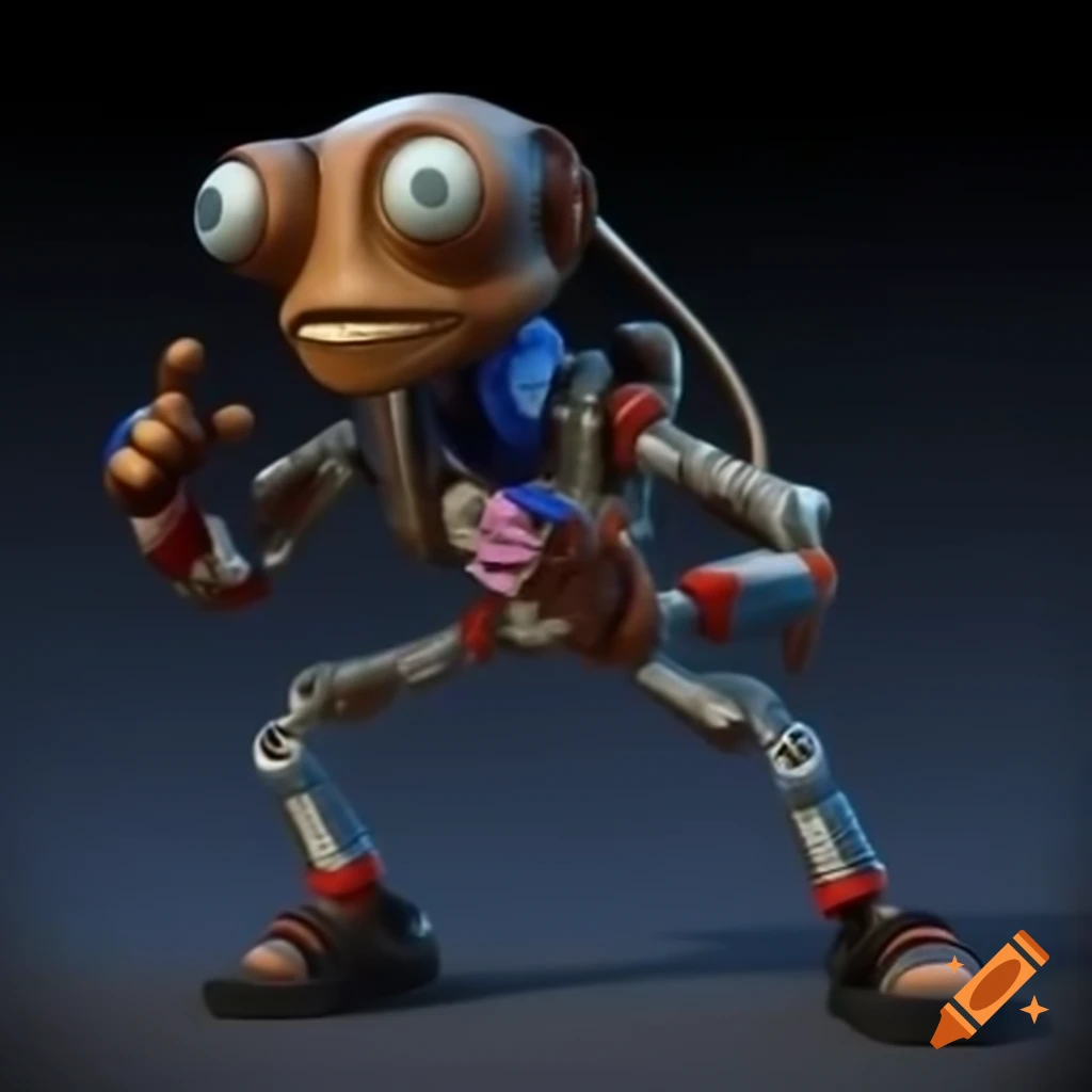 Killerclown-Robot from interdimensional alien race looking at camera