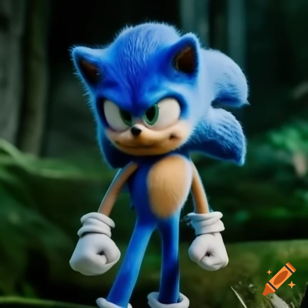 Character design of ugly sonic from 2019 on craiyon