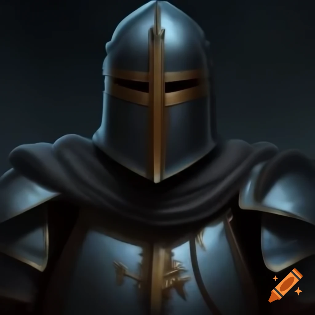 Knight in armor standing forward