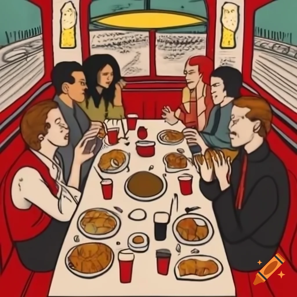 Depiction of the Last Supper in a diner setting