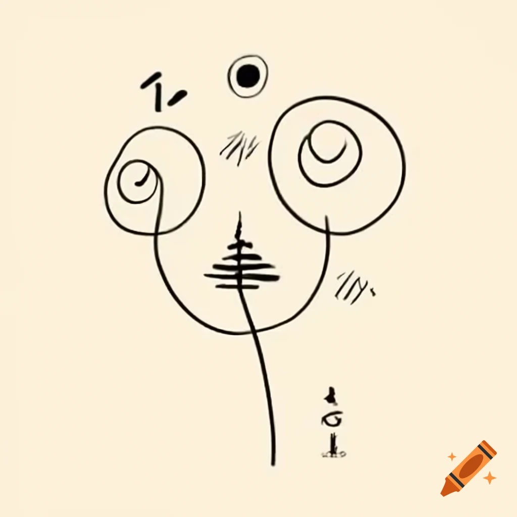 Psychedelic minimal art featuring subtle bud designs inspired by Miro and Hiroshige