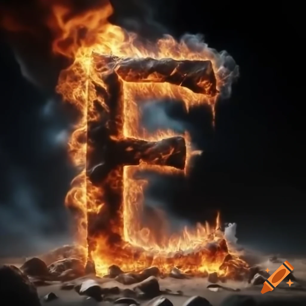 Giant letter E created with flames
