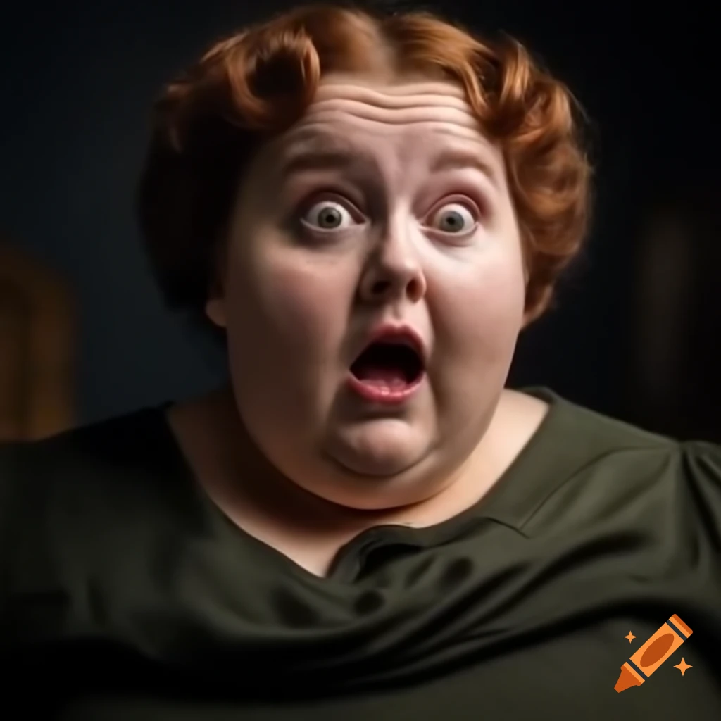 Surprised expression on the face of a Victorian lady