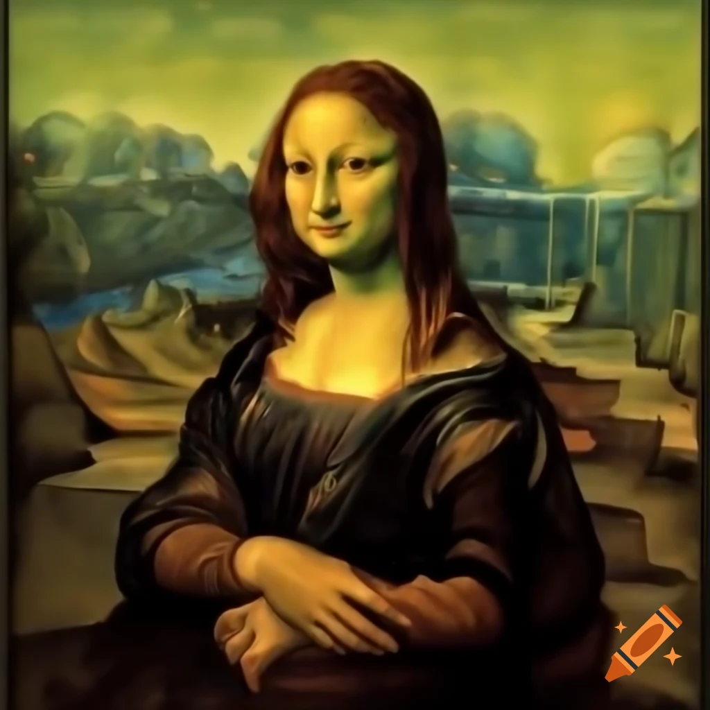 Mona Lisa reimagined in Van Gogh's painting style