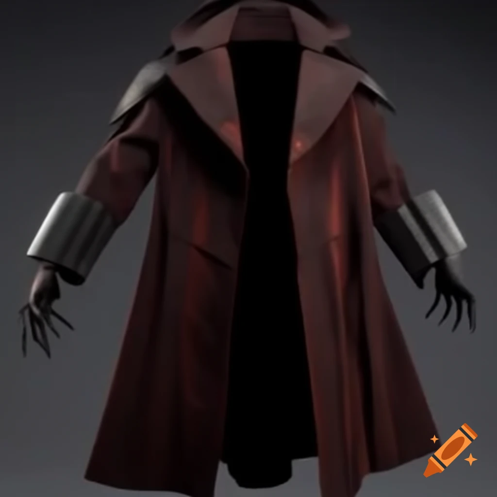 Ancient sci-fi vampire trench coat with padding