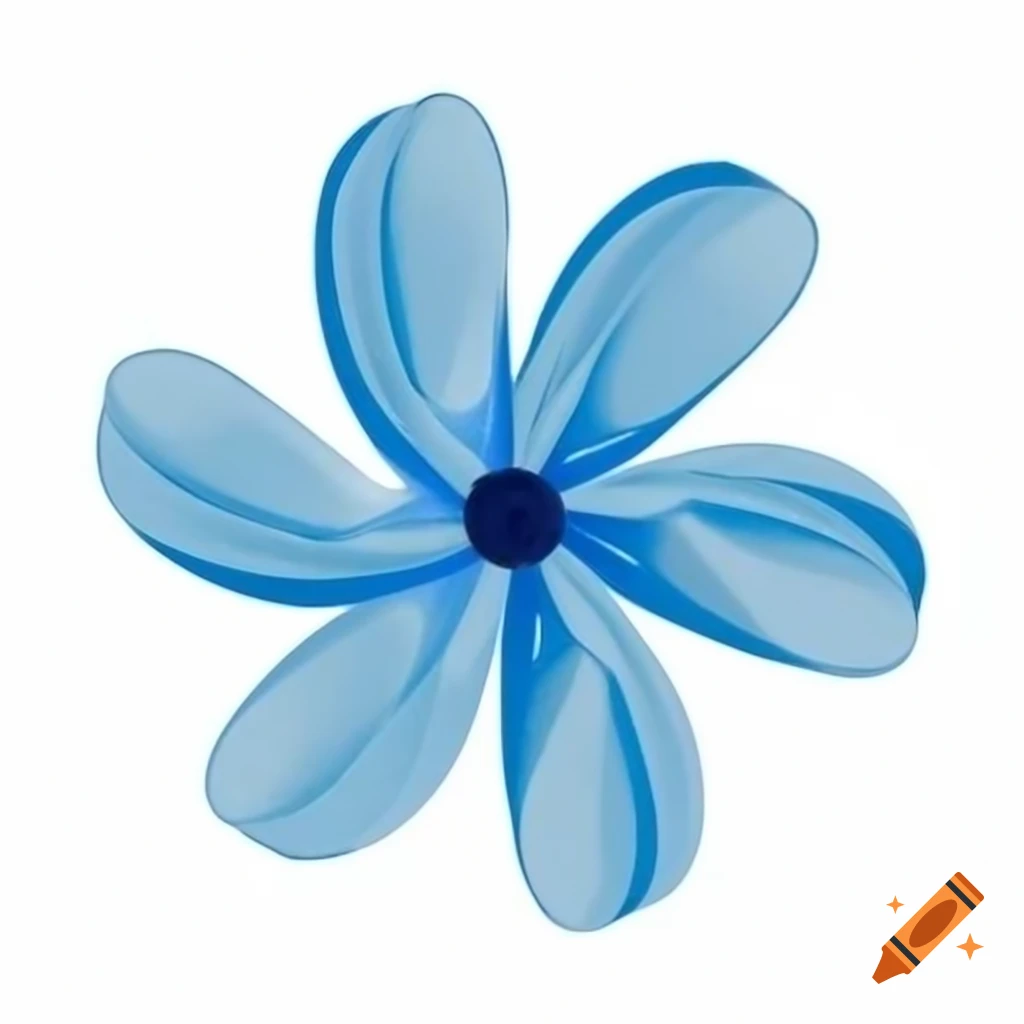 Blue flower with five round petals illustration