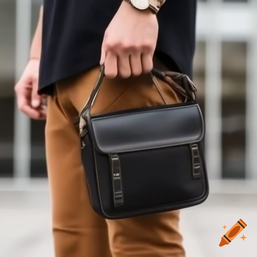 Cactus leather crossbody bag designed for men