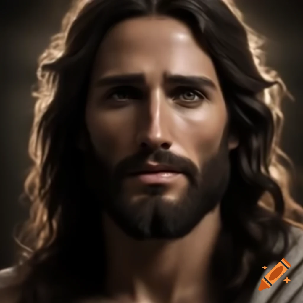 Super realistic 4k depiction of a masculine jesus christ for a