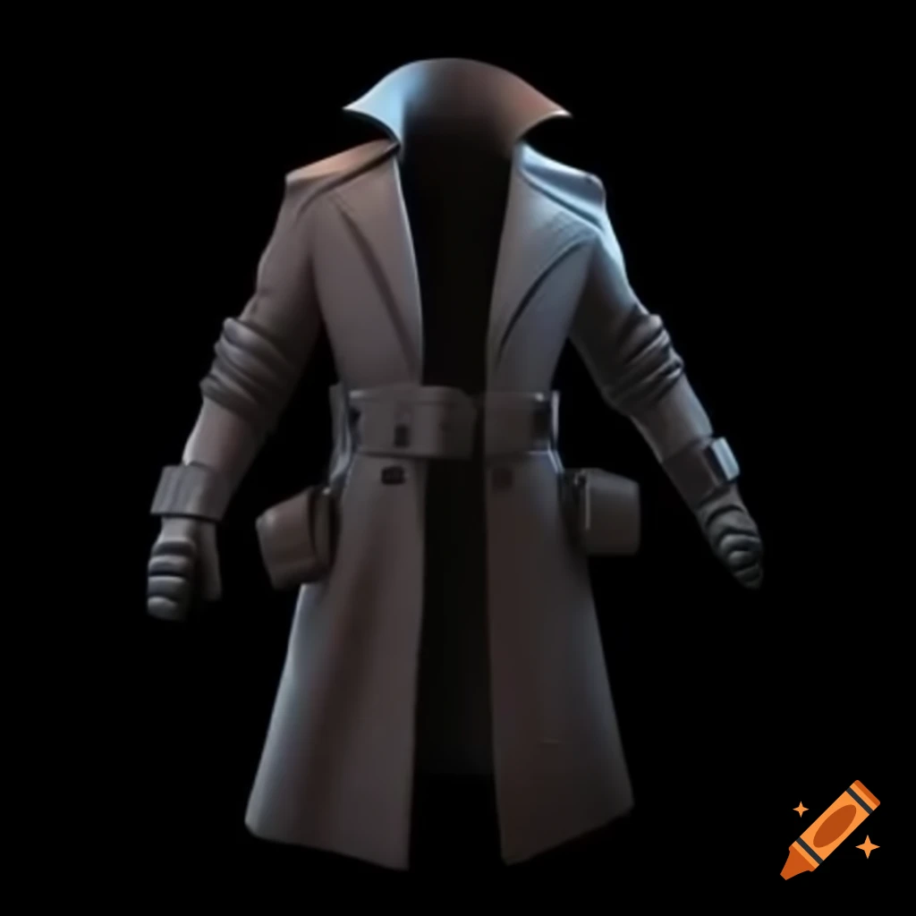 Ancient sci-fi vampire trench coat with padding details