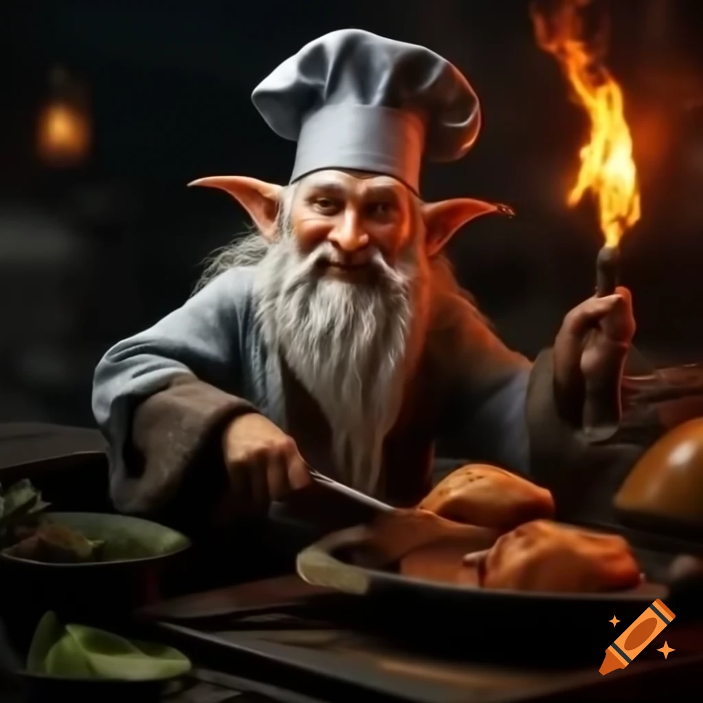 Wizard elf chef character for Dungeons & Dragons