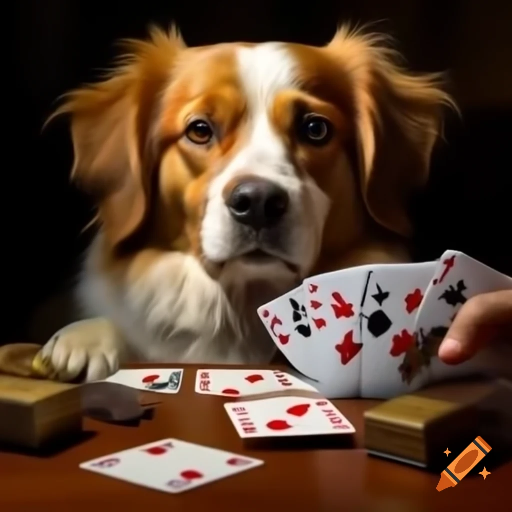 Realistic dog playing cards