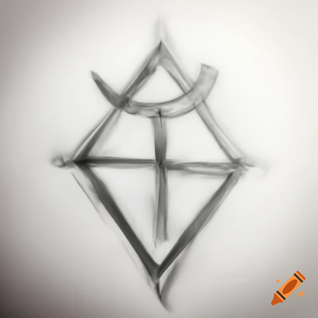 Pencil sketch of rune of the third aett in Sanskrit