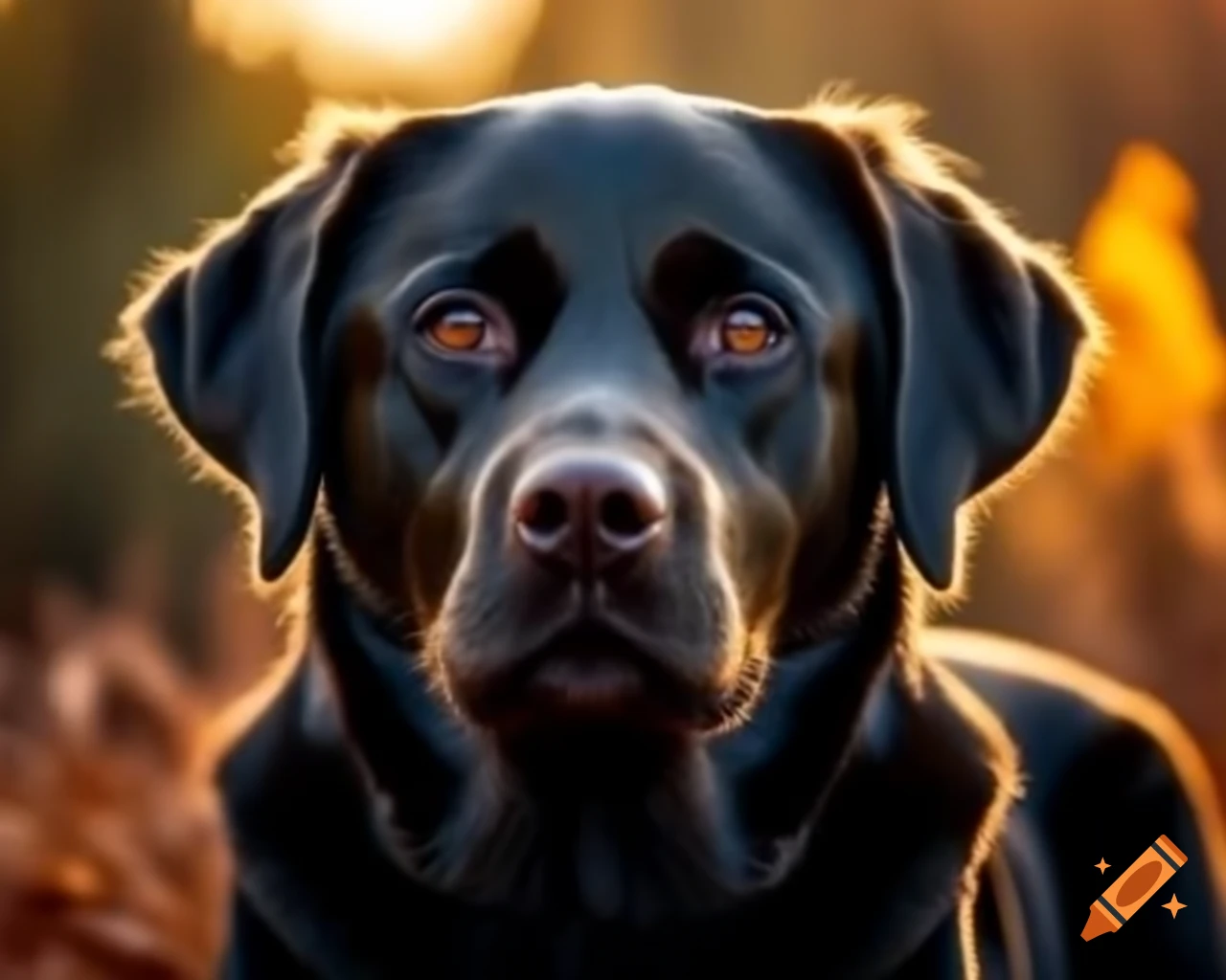 Realistic nature photography of a black Labrador Retriever
