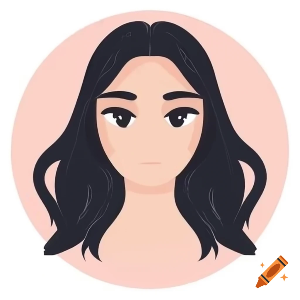 Character with long black hair wearing helmet