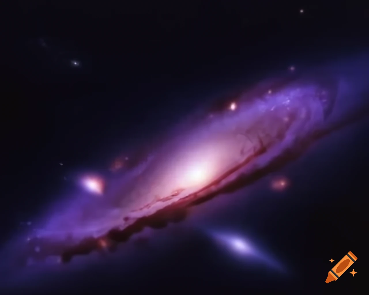 Purple galaxy featuring the star of Orion