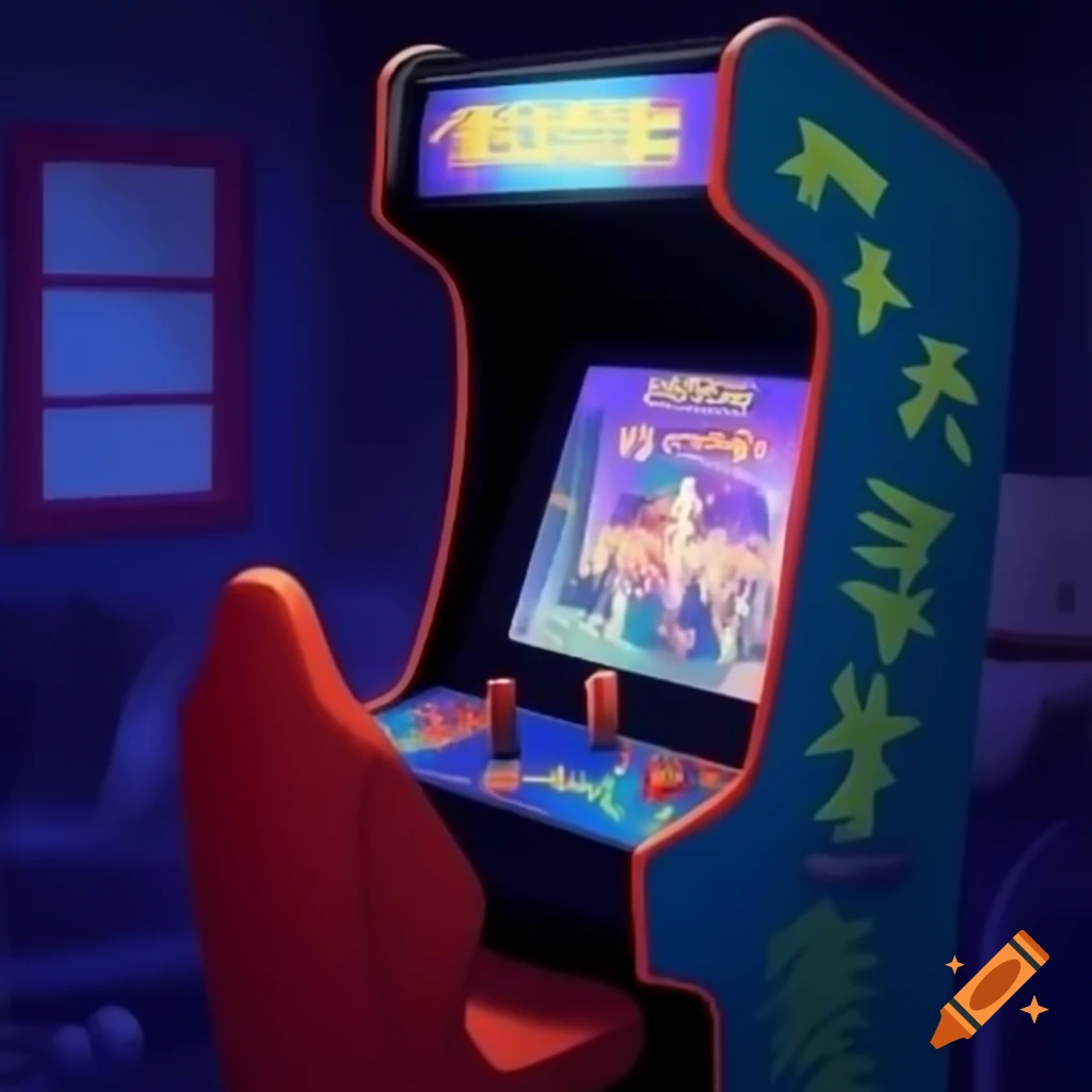 Design concept for anime-themed arcade YouTube banner without elements or humans