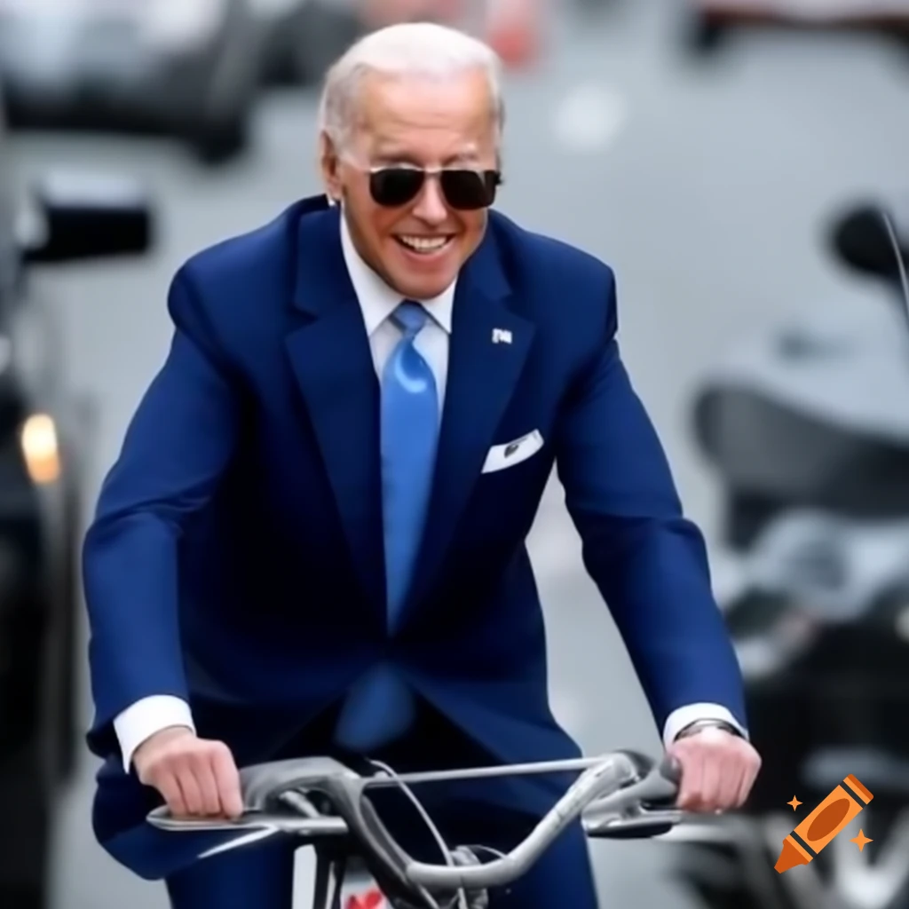 Joe Biden falling off his bike
