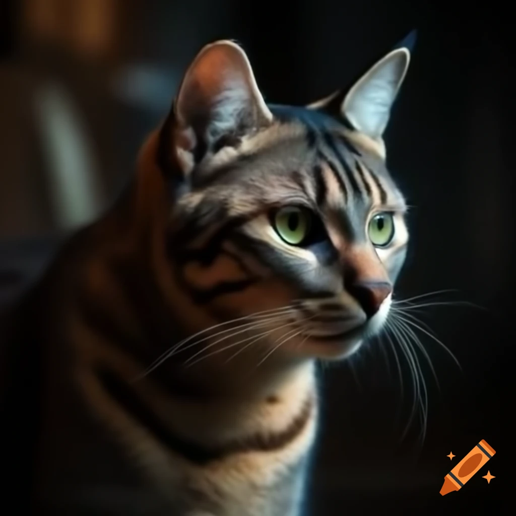 Masculine male cat with a strong presence