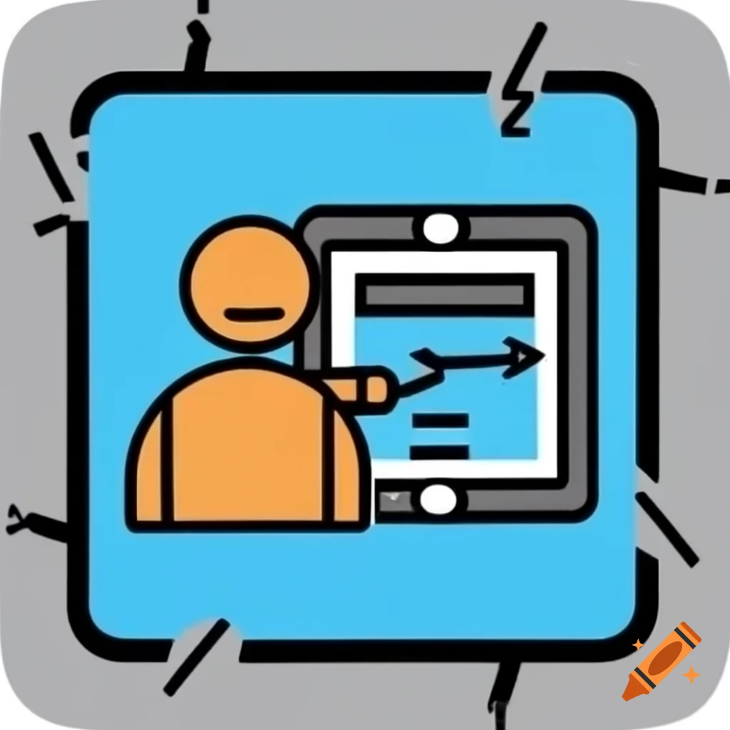 Hamburger icon and stick figure using tablet to configure
